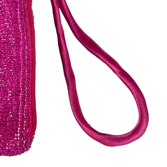 Hand-Beaded Tropical Seahorse Clutch Coin Purse Wallet Pink Island Vibes Sealife - Picture 5 of 14